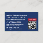 アメリカ国旗デザイン、政治運動家 名刺 (裏面)