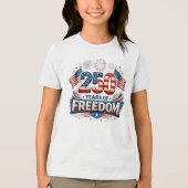 アメリカ国旗デザイン USA 250周年記念 トライブレンドＴシャツ (正面)