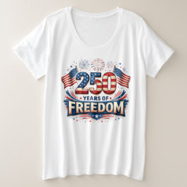 アメリカ国旗デザイン USA 250周年記念 プラスサイズTシャツ