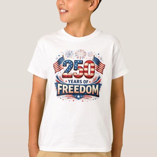 アメリカ国旗デザイン USA 250周年記念 Tシャツ (正面)
