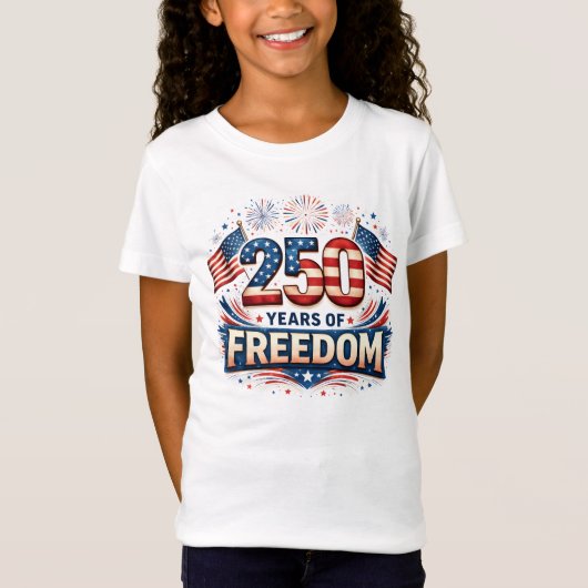 アメリカ国旗デザイン USA 250周年記念 Tシャツ (正面)