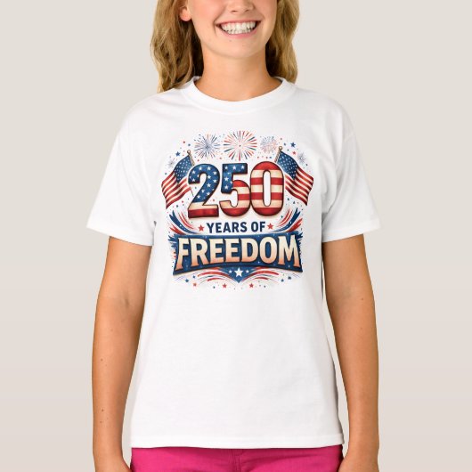 アメリカ国旗デザイン USA 250周年記念 Tシャツ (正面)