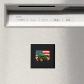 アメリカ国旗トラクター農家 7月4日 マグネット (インサイチュ (食洗機))