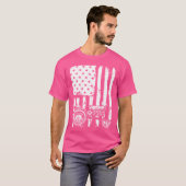 アメリカ国旗トラクター アメリカ国旗トラクター 農家 Tシャツ (正面フル)