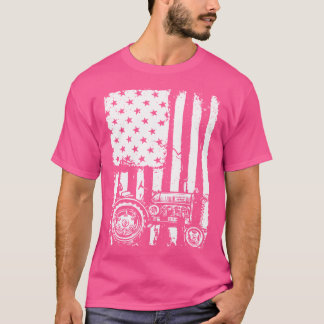 アメリカ国旗トラクター アメリカ国旗トラクター 農家 Tシャツ
