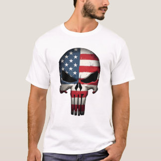 アメリカ国旗ドクロ 女性 男性向け 7月4日 Tシャツ