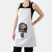 アメリカ国旗ドクロ 女性 男性向け 7月4日Tシャツ エプロン (インサイチュ)