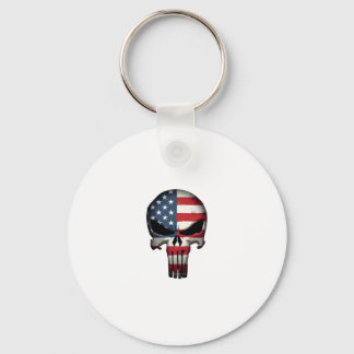 アメリカ国旗ドクロ 女性 男性用 7月4日Tシャツ キーホルダー
