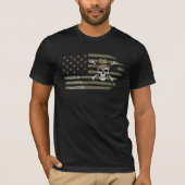 アメリカ国旗ドクロTシャツ オールド スマート Tシャツ (正面)
