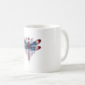 アメリカ国旗ドラゴンフライ愛国心4日7月レッド コーヒーマグカップ (正面右)