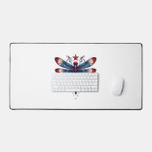アメリカ国旗ドラゴンフライ愛国心4日7月レッド デスクマット (キーボード&マウス)