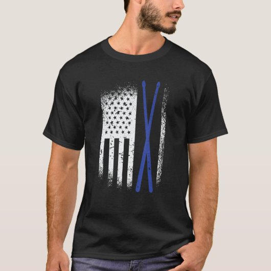 アメリカ国旗ドラムスティック Tシャツ (正面)