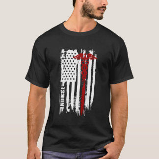 アメリカ国旗ナースアメリカナースギフト Tシャツ