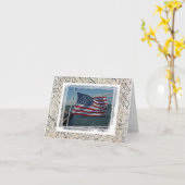 アメリカ国旗ノテカード カード (黄色い花)