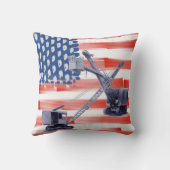 アメリカ国旗ノースウェスト・クレーン・オペレーターとシャベル クッション (裏面)