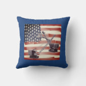 アメリカ国旗ノースウェスト・クレーン・オペレーターとシャベル クッション (裏面)
