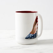 アメリカ国旗ハイヒール・シューズ ツートーンマグカップ (正面右)