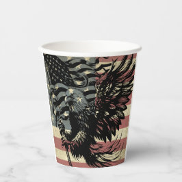 アメリカ国旗ハクトウワシ愛国心 紙コップ