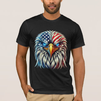アメリカ国旗ハクトウワシ愛国USA Tシャツ