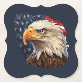 アメリカ国旗ハクトウワシ ペーパーコースター
