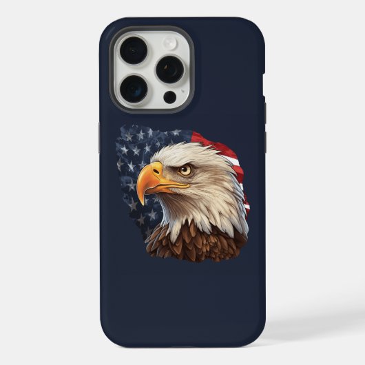 アメリカ国旗ハクトウワシ iPhoneケース (裏面)
