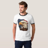 アメリカ国旗ハクトウワシ Tシャツ (正面フル)