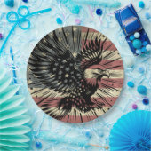 アメリカ国旗ハクトビ アメリカ 愛国心  ペーパープレート (パーティー)