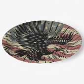 アメリカ国旗ハクトビ アメリカ 愛国心  ペーパープレート (アングル)