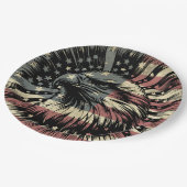 アメリカ国旗ハゲ・イーグル愛国心 ペーパープレート (アングル)