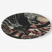 アメリカ国旗ハゲ・イーグル愛国心 ペーパープレート (アングル)