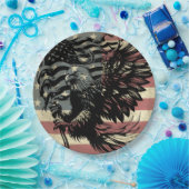 アメリカ国旗ハゲ・イーグル愛国心 ペーパープレート (パーティー)