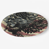 アメリカ国旗ハゲ・イーグル愛国心 ペーパープレート (アングル)