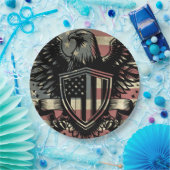 アメリカ国旗ハゲ・イーグル愛国心 ペーパープレート (パーティー)