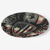 アメリカ国旗ハゲ・イーグル愛国心 ペーパープレート (アングル)