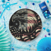 アメリカ国旗ハゲ・イーグル愛国心 ペーパープレート (パーティー)