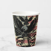 アメリカ国旗ハゲ・イーグル愛国心 紙コップ (裏面)