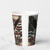 アメリカ国旗ハゲ・イーグル愛国心 紙コップ (右)