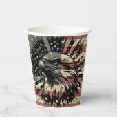 アメリカ国旗ハゲ・イーグル愛国心 紙コップ (正面)