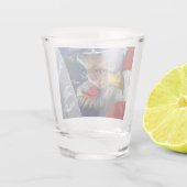 アメリカ国旗ハゲ・イーグル・ウルフ ショットグラス (裏面)