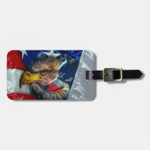 アメリカ国旗ハゲ・イーグル・ウルフ ラゲッジタグ (正面横)