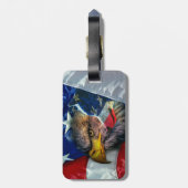 アメリカ国旗ハゲ・イーグル・ウルフ ラゲッジタグ (裏面縦)