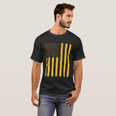 アメリカ国旗ハニカムミツバチ養蜂家 Tシャツ (正面フル)