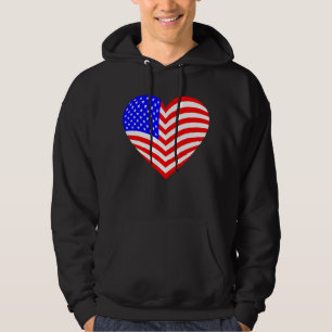 アメリカ国旗ハートアメリカ愛国心 パーカ
