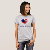 アメリカ国旗ハートアメリカ私の愛する土地 Tシャツ (正面フル)