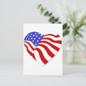 アメリカ国旗ハートアメリカUSAバレンタ人気があるイン シーズンポストカード (スタンド正面)