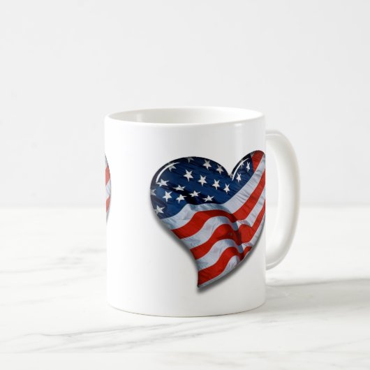 アメリカ国旗ハート コーヒーマグカップ (正面右)