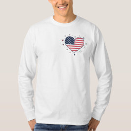 アメリカ国旗ハート - 愛国USAラブシンボル Tシャツ