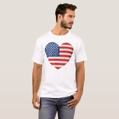 アメリカ国旗ハート Tシャツ (正面フル)
