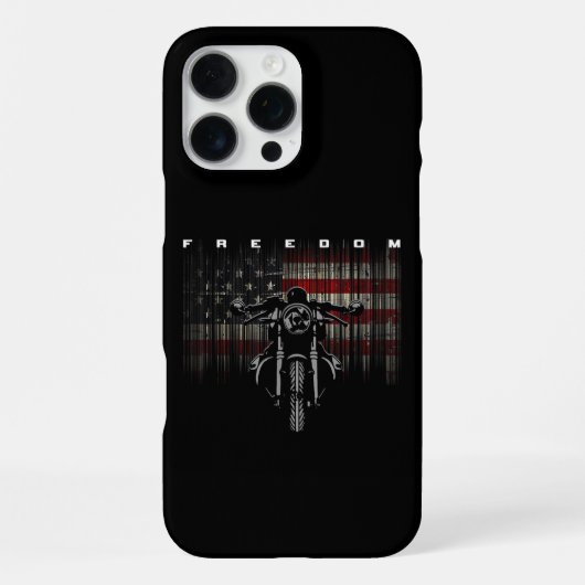 アメリカ国旗バイク 自由 iPhoneケース (裏面)