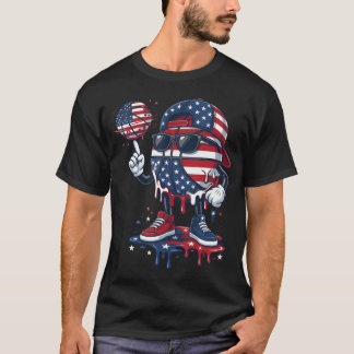 アメリカ国旗バスケットボール ドリップ 少年服 子供用 Tシャツ